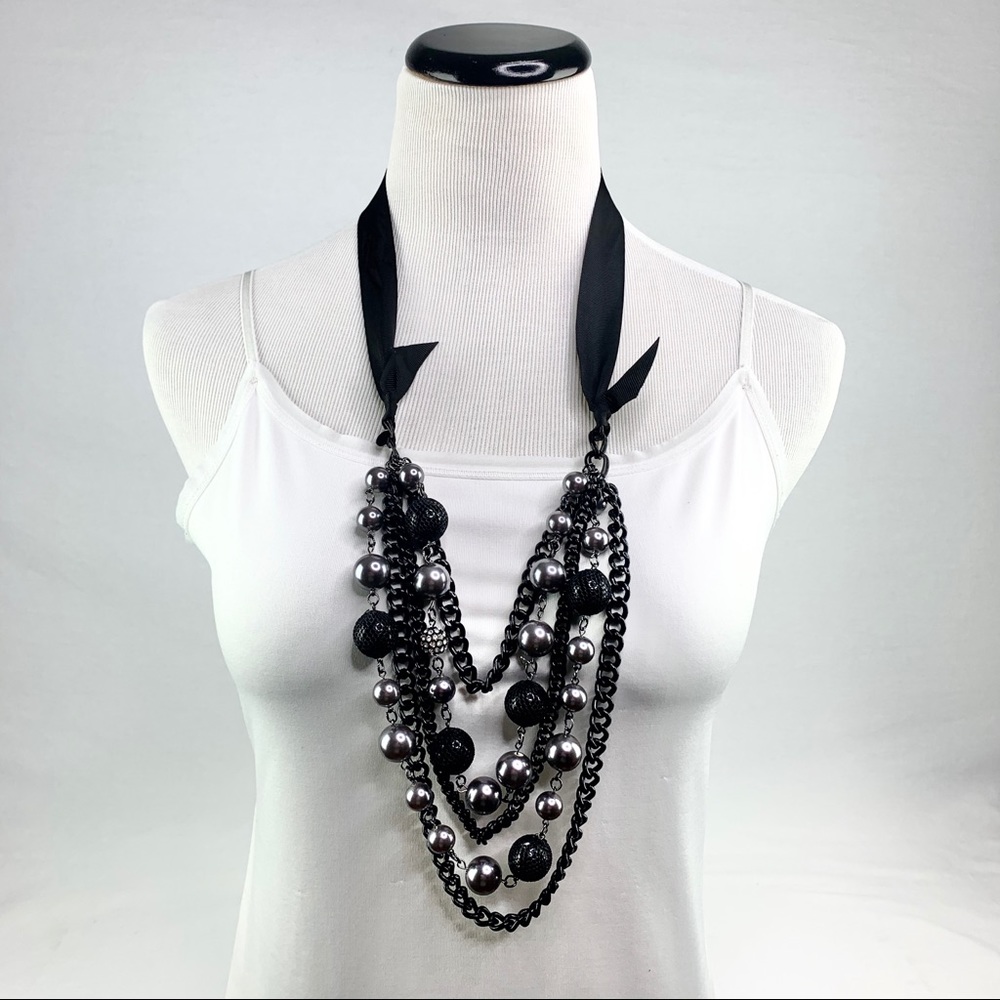 Express Necklace w/ Adjustable Ribbon Tie